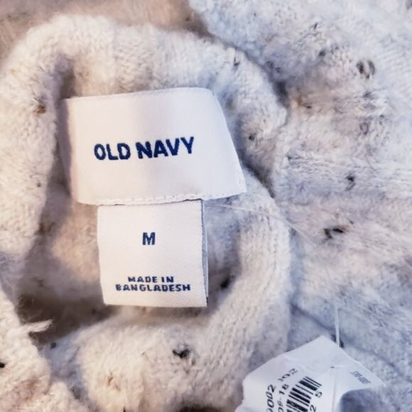 Old Navy Gray Speckled Ribbed Mock Neck Pullover Sweater Women's Size Medium NWT - Picture 6 of 8